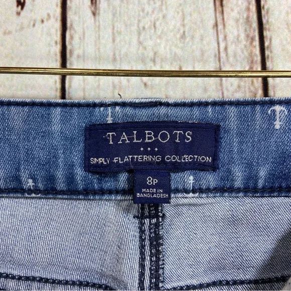 Talbots Jeans Womens Size 8P Ankle High Rise Straight Leg Stretch Anchor… - Picture 3 of 11